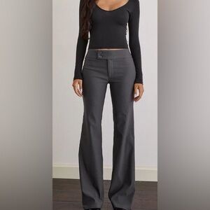 2000s Vintage asymmetric buttoned grey pants